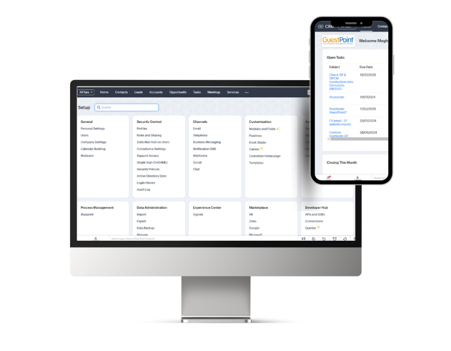 Copy of Minimalist Neutral Multi Device Computer Mockup Website Launch Instagram Post zoho crm