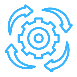 icon depicting streamlined operations used to denote the property management system offered by GuestPoint